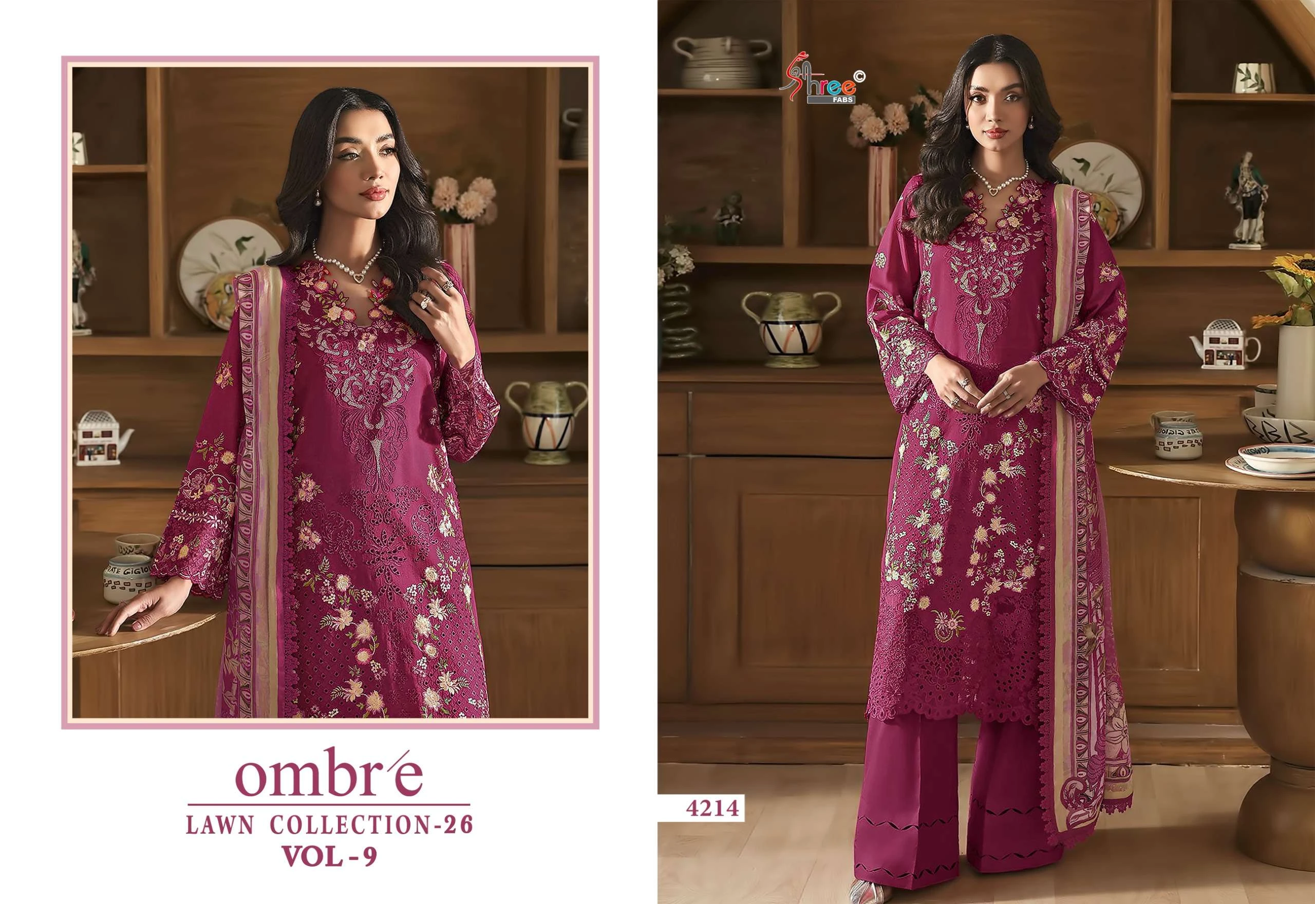 Shree Fab Ombre Lawn Collection Vol 9