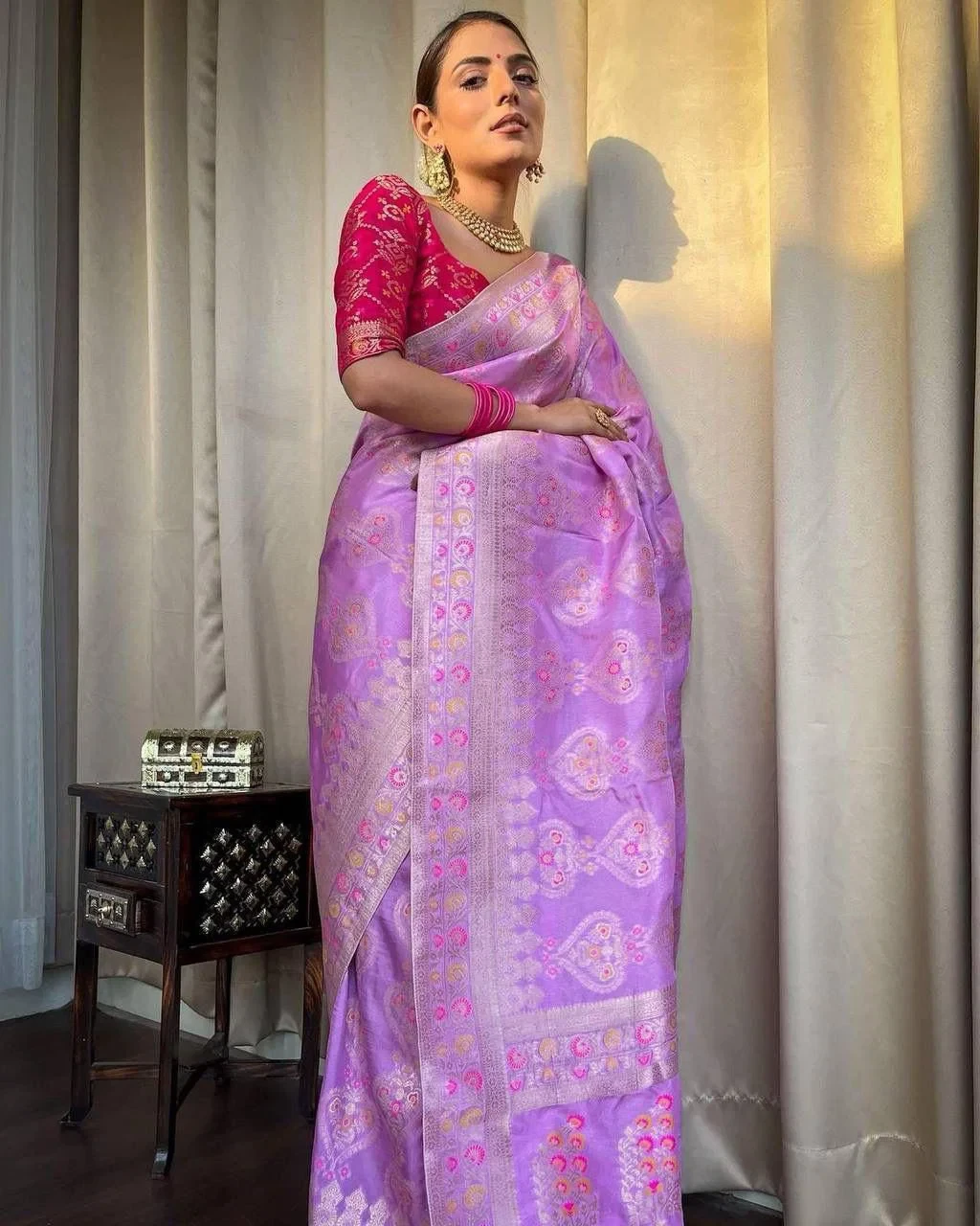 Soft Silk 5069 Lichi Silk Jacquard Work Saree Collection