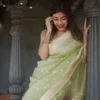 Soft Silk 6040 Linen Slab Weaving Worked Fancy Saree Collection