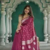 Soft Silk 6040 Linen Slab Weaving Worked Fancy Saree Collection