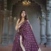 Soft Silk 6040 Linen Slab Weaving Worked Fancy Saree Collection