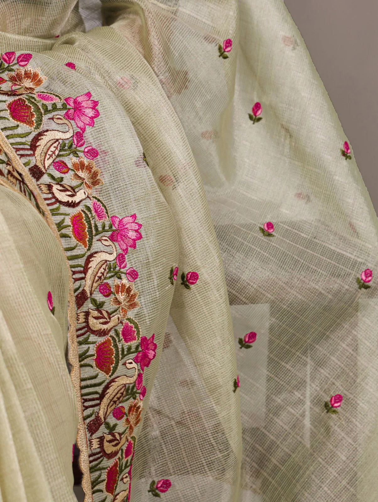 Taraa L 7400 Zari Kota Tissue Thread Embroidered Saree Collection