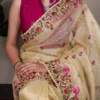 Taraa L 7400 Zari Kota Tissue Thread Embroidered Saree Collection