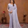 Triva Moss Stitch Foil Printed Fancy Saree Collection