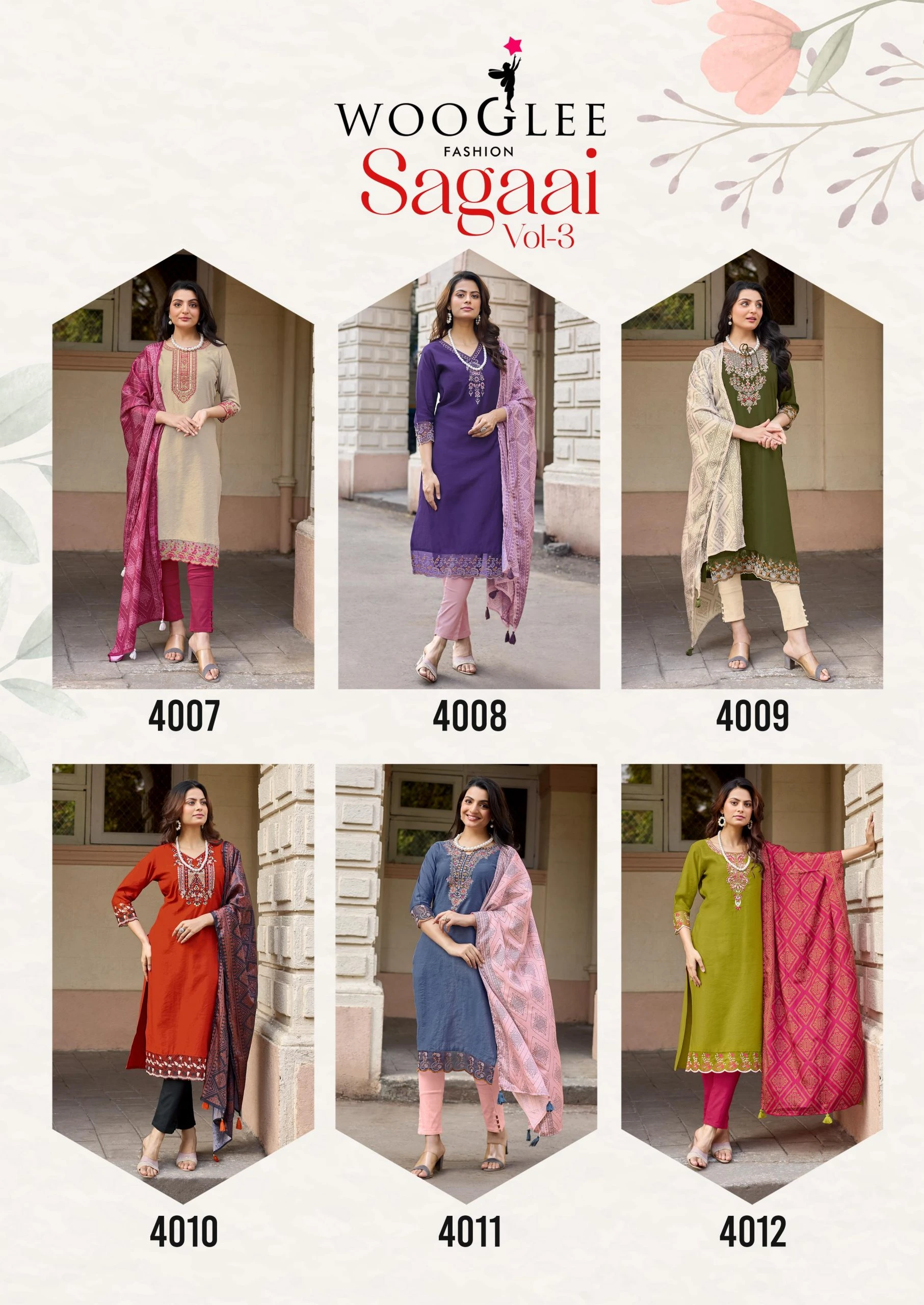 Woglee Sagaai Vol 3- Readymade Kurti Pant With Dupatta