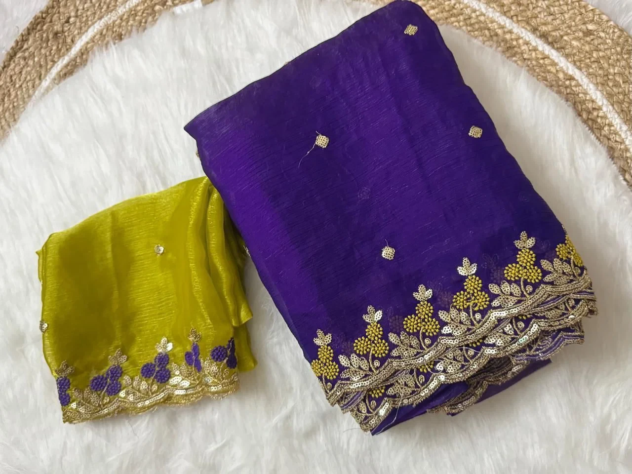 Anguri Ah Frendy Chiffon Floral Embroidered Saree Collection