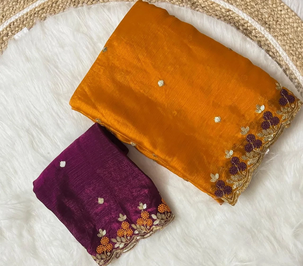 Anguri Ah Frendy Chiffon Floral Embroidered Saree Collection