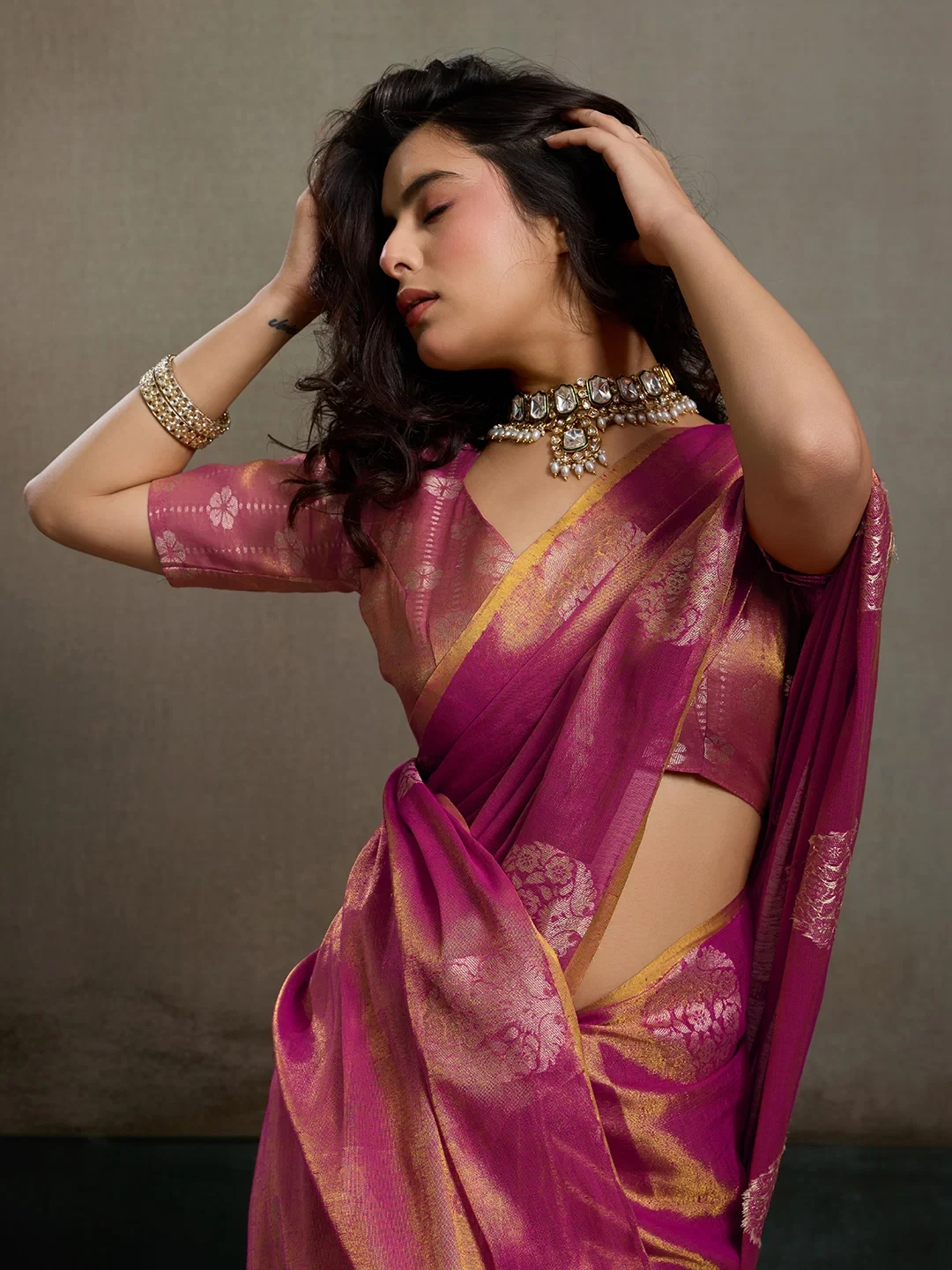 Ast Priyanshi Soft Tissue Silk Zari Worked Party Wear Saree Collection