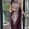 Bt 7148 Star Georgette Embroidery Worked Ready to Wear Designer Saree Collection