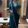 Bt 7152 Chinon Embroidery Sequence Worked Koti with Ready to Wear Saree