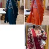 Bt 7152 Chinon Embroidery Sequence Worked Koti with Ready to Wear Saree