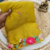 Floral Star Georgette Ah Embroidery Worked Fancy Saree Collection