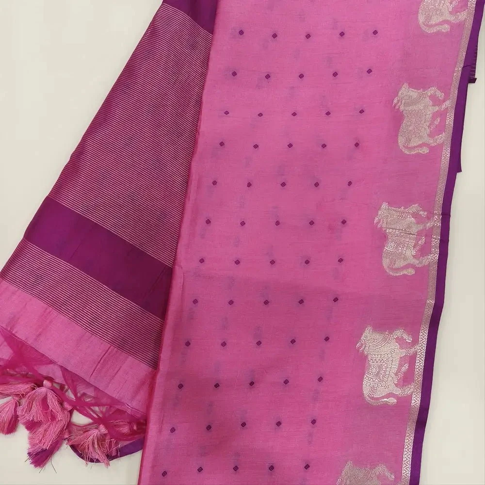 Jf 3519 Khadi Raw Silk Butti Weaves Traditional Saree Collection