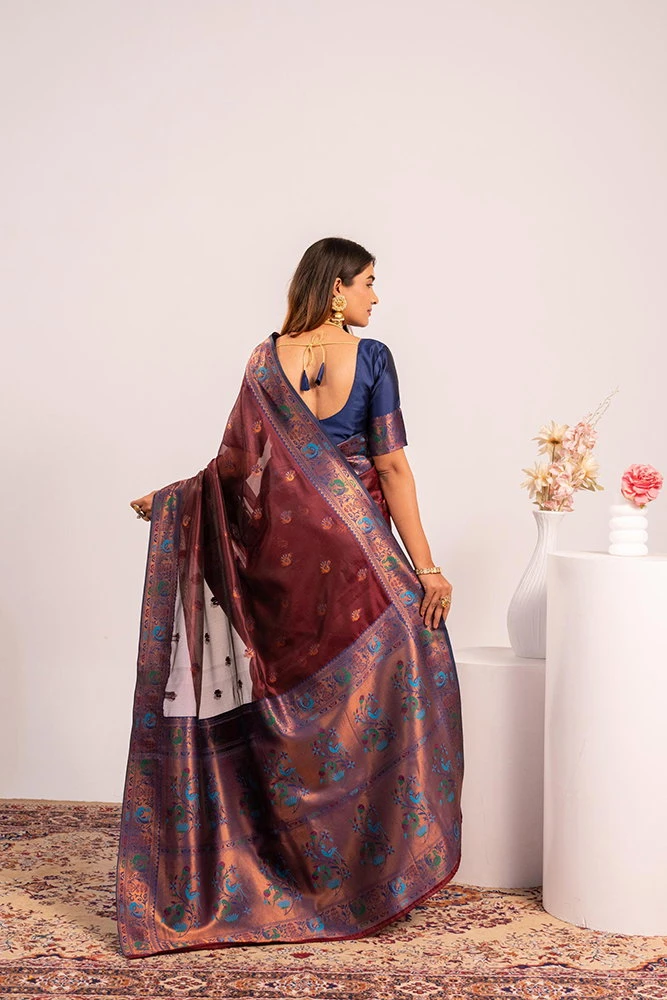 Jf 3527 Soft Tissue Silk Zari Woven Paithani Saree Collection