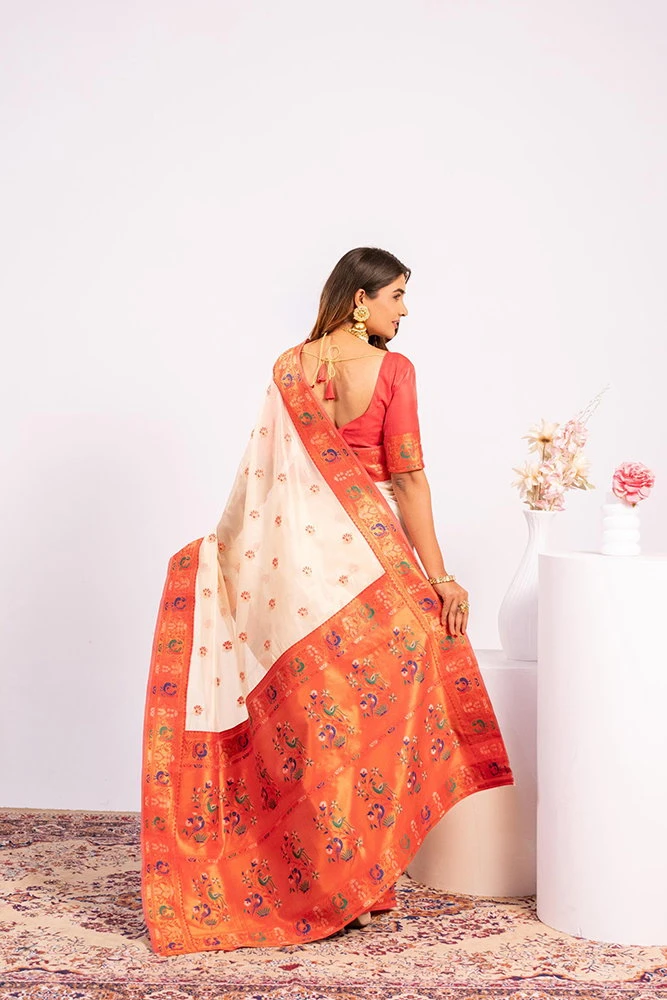 Jf 3527 Soft Tissue Silk Zari Woven Paithani Saree Collection