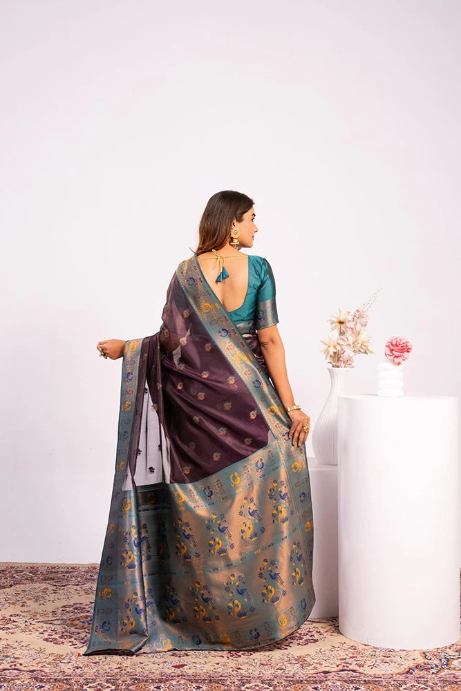 Jf 3527 Soft Tissue Silk Zari Woven Paithani Saree Collection
