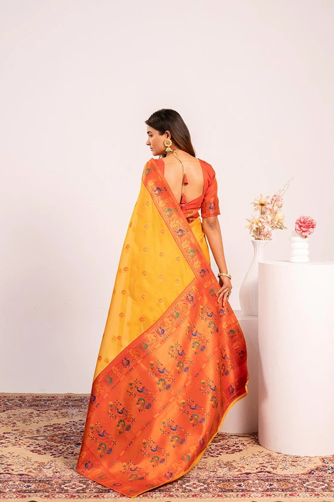 Jf 3527 Soft Tissue Silk Zari Woven Paithani Saree Collection