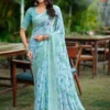 Kashvi Ruhani Vol 22 Dull Moss Satin Patta Saree Collection