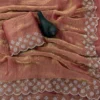 Khushi Saree Mg Chiffon Silk Jarkan Worked Saree Collection
