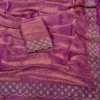 Khushi Saree Mg Chiffon Silk Jarkan Worked Saree Collection