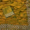 Khushi Saree Mg Chiffon Silk Jarkan Worked Saree Collection