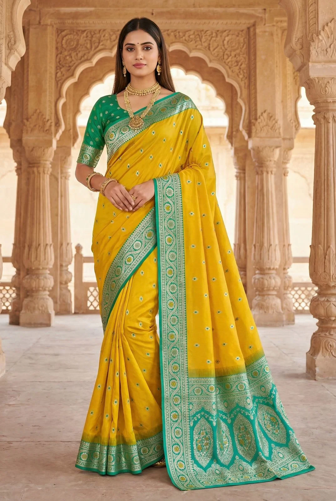 Mb 150 a Soft Banarasi Silk Zari Weaving Saree Collection