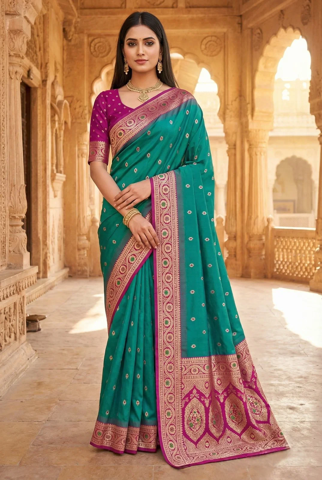 Mb 150 a Soft Banarasi Silk Zari Weaving Saree Collection