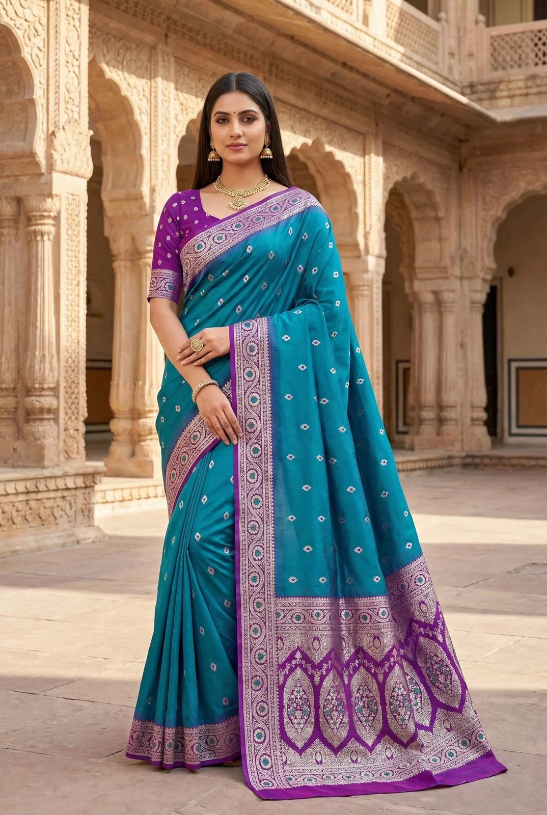Mb 150 a Soft Banarasi Silk Zari Weaving Saree Collection