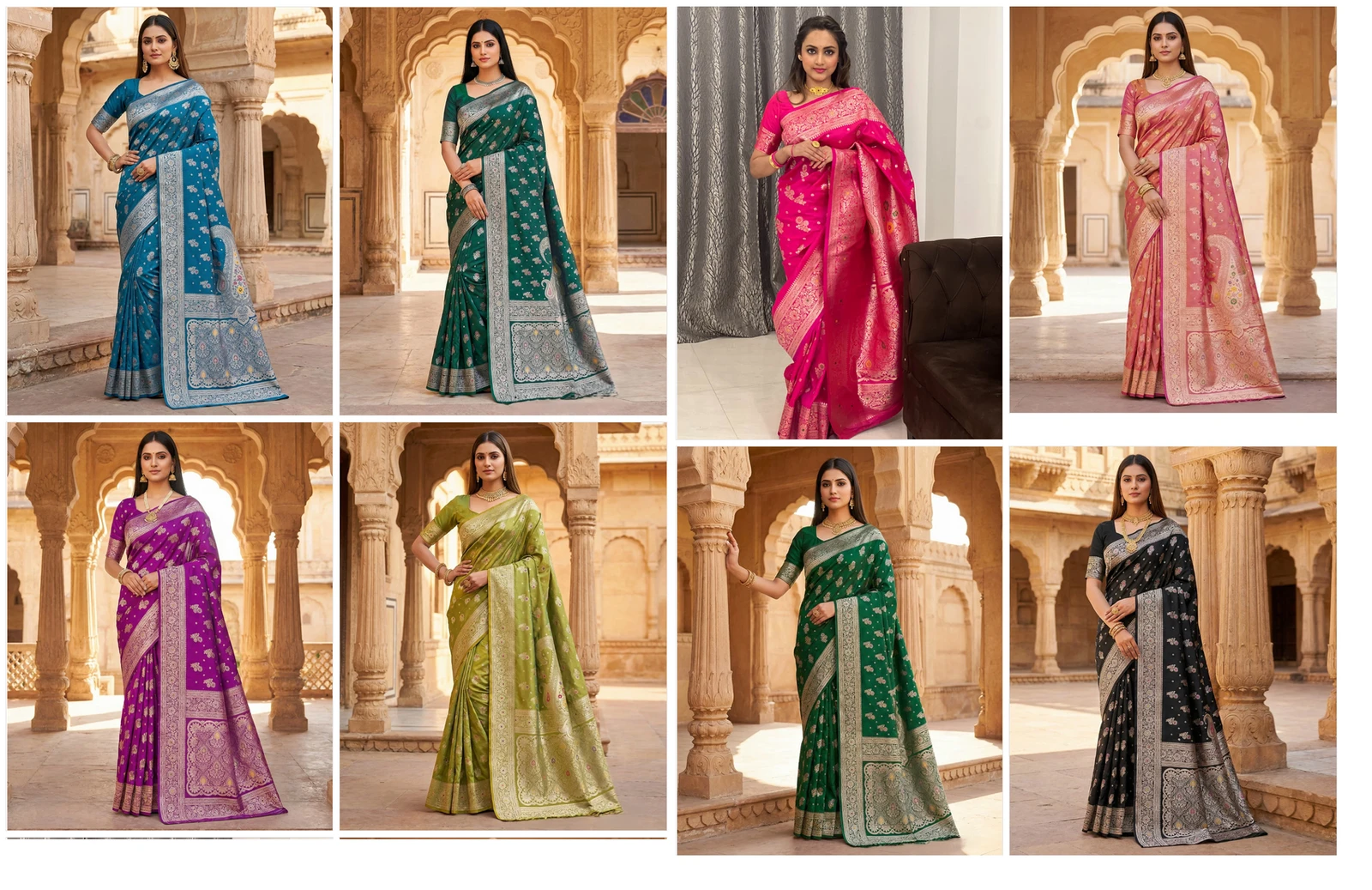 Mb 3279 Banarasi Katan Silk Gold Zari Weaving Saree Collection