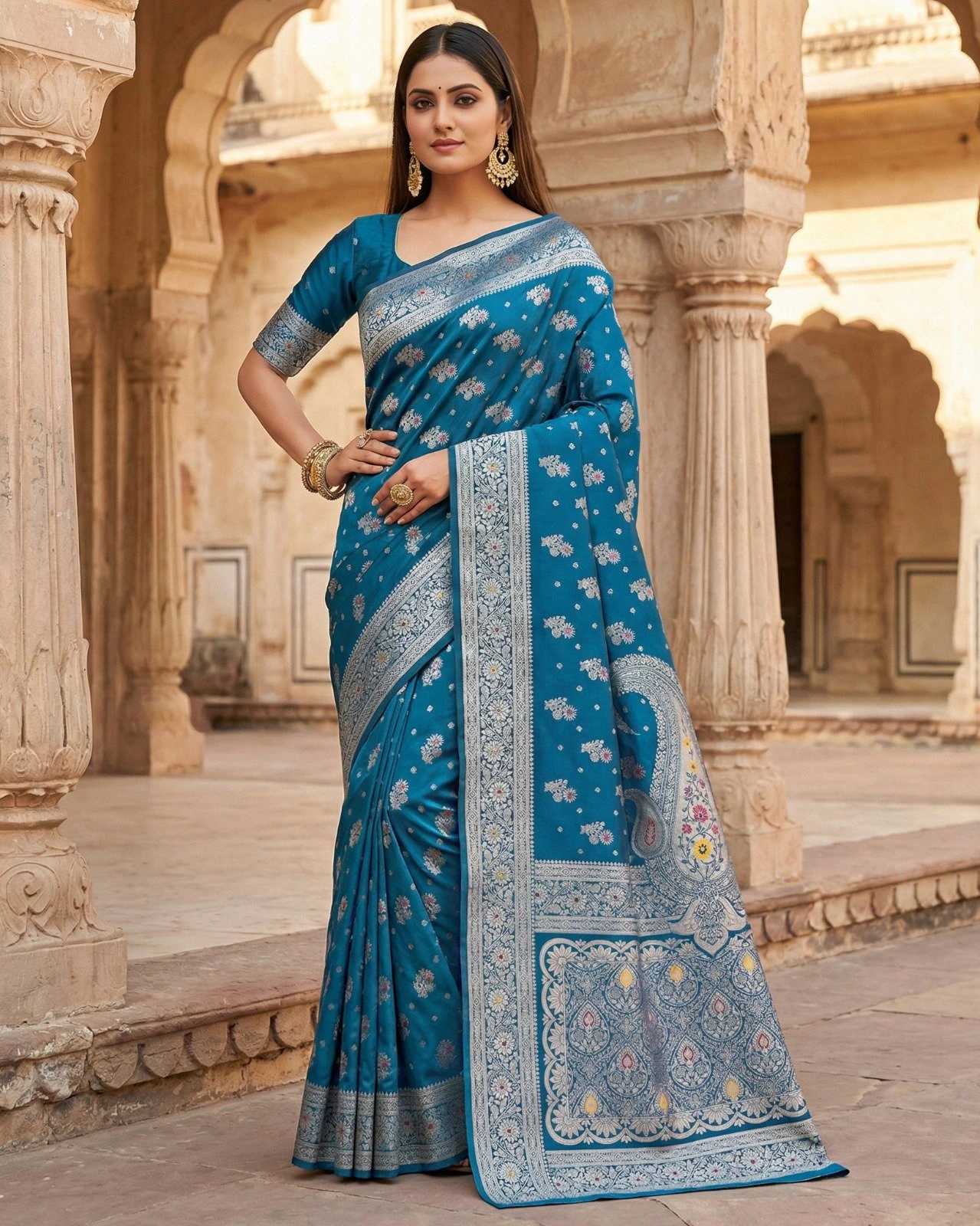 Mb 3279 Banarasi Katan Silk Gold Zari Weaving Saree Collection