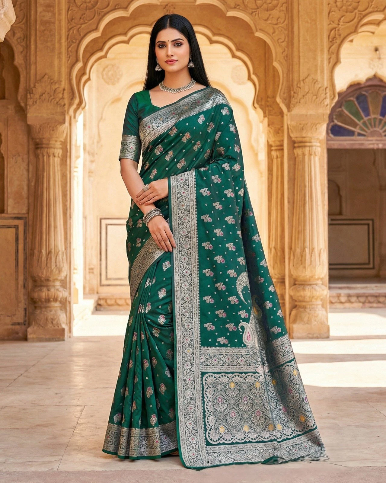 Mb 3279 Banarasi Katan Silk Gold Zari Weaving Saree Collection