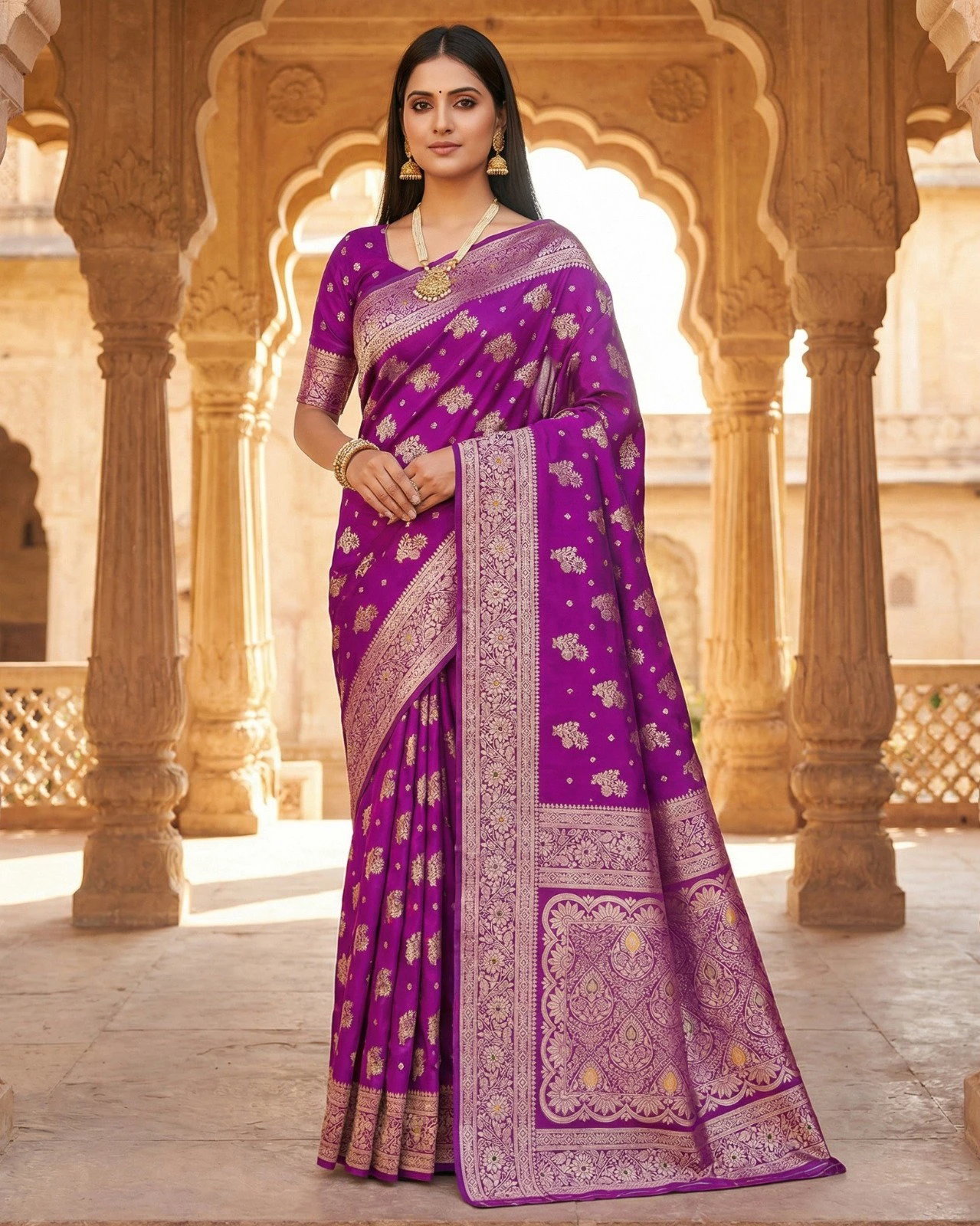 Mb 3279 Banarasi Katan Silk Gold Zari Weaving Saree Collection