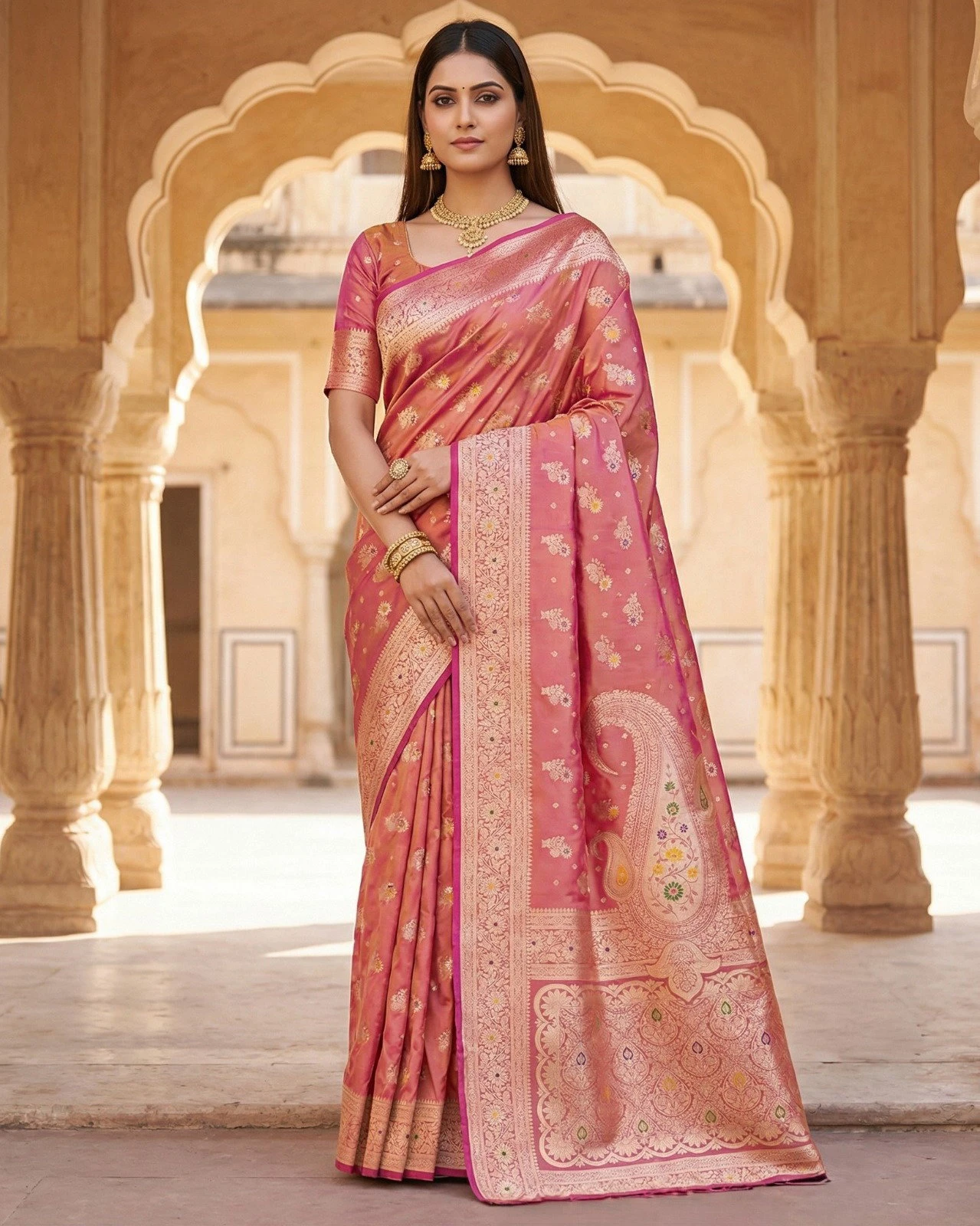 Mb 3279 Banarasi Katan Silk Gold Zari Weaving Saree Collection