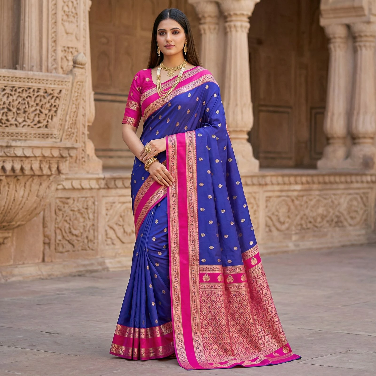 Mb 3324 Banarasi Silk Zari Weaving Saree Collection