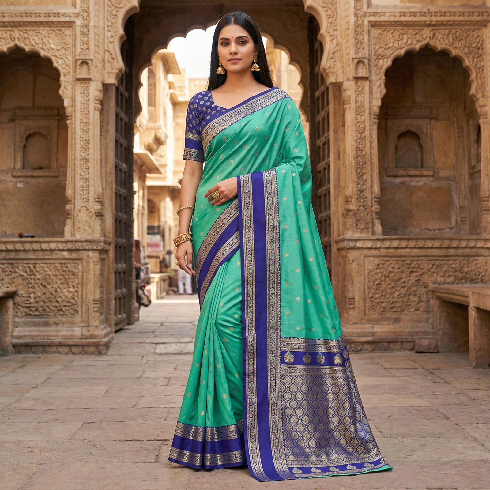 Mb 3324 Banarasi Silk Zari Weaving Saree Collection