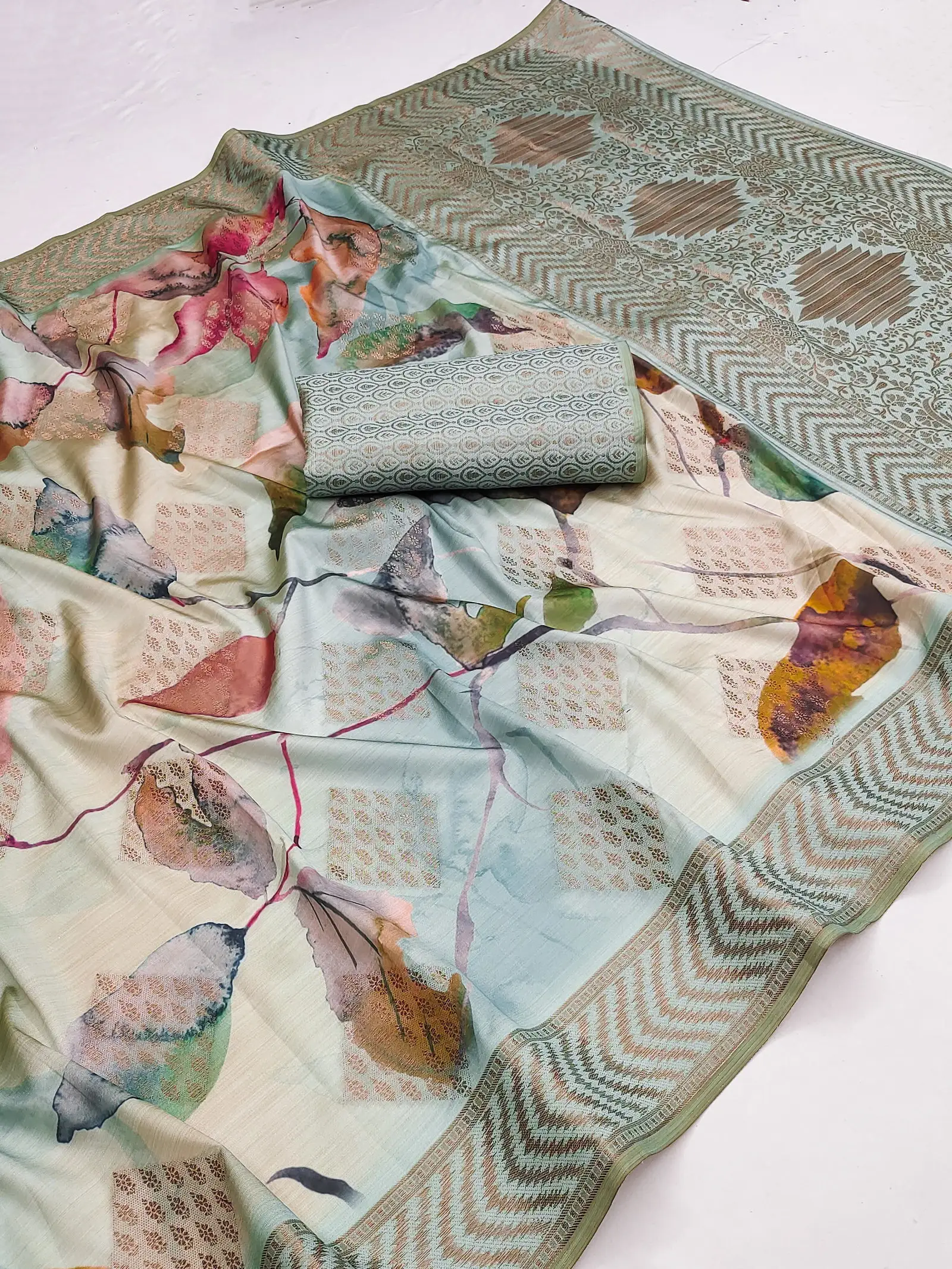 Mb Digital Vol 2 Dola Banarasi Floral Printed Saree Collection