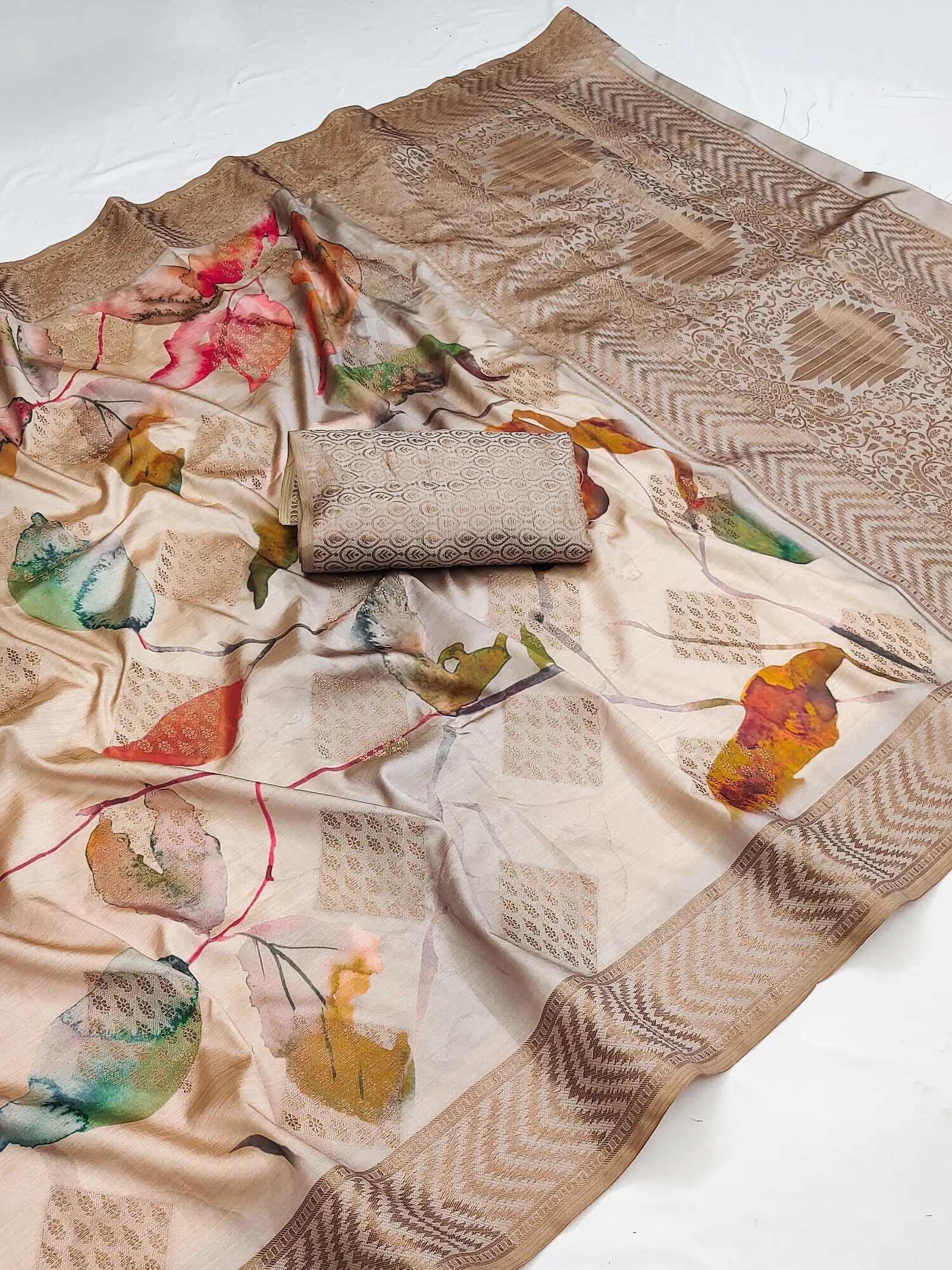 Mb Digital Vol 2 Dola Banarasi Floral Printed Saree Collection