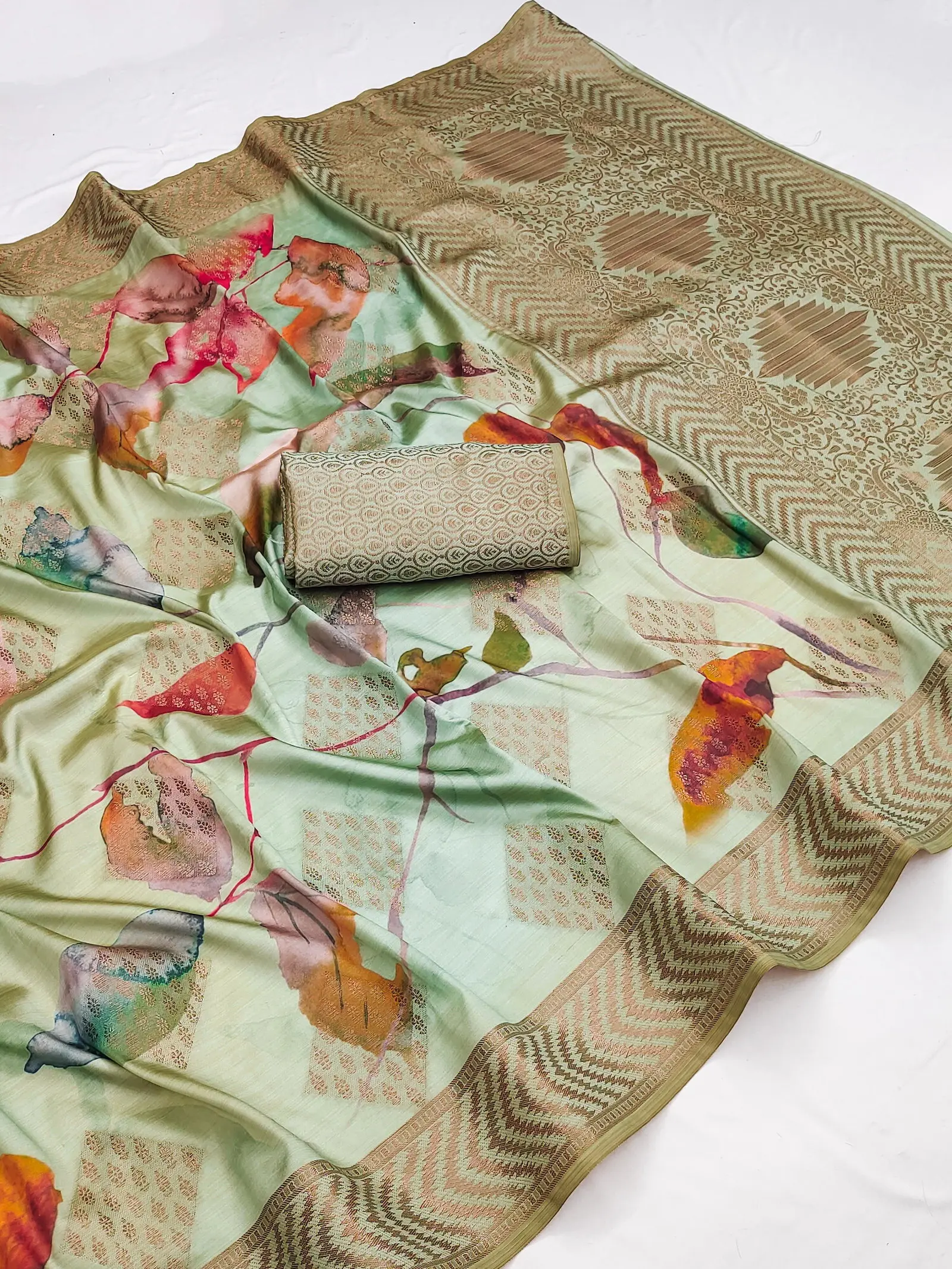 Mb Digital Vol 2 Dola Banarasi Floral Printed Saree Collection