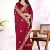 Nano Mor Mg Star Georgette Embroidered Party Wear Saree Collection