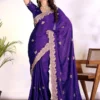 Nano Mor Mg Star Georgette Embroidered Party Wear Saree Collection