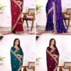 Nano Mor Mg Star Georgette Embroidered Party Wear Saree Collection