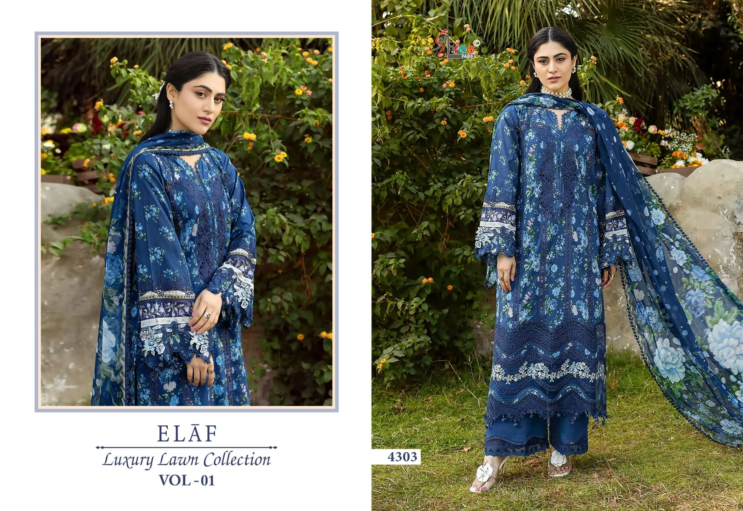 Shree Fab Elaf Luxury Lawn Collection Vol 1