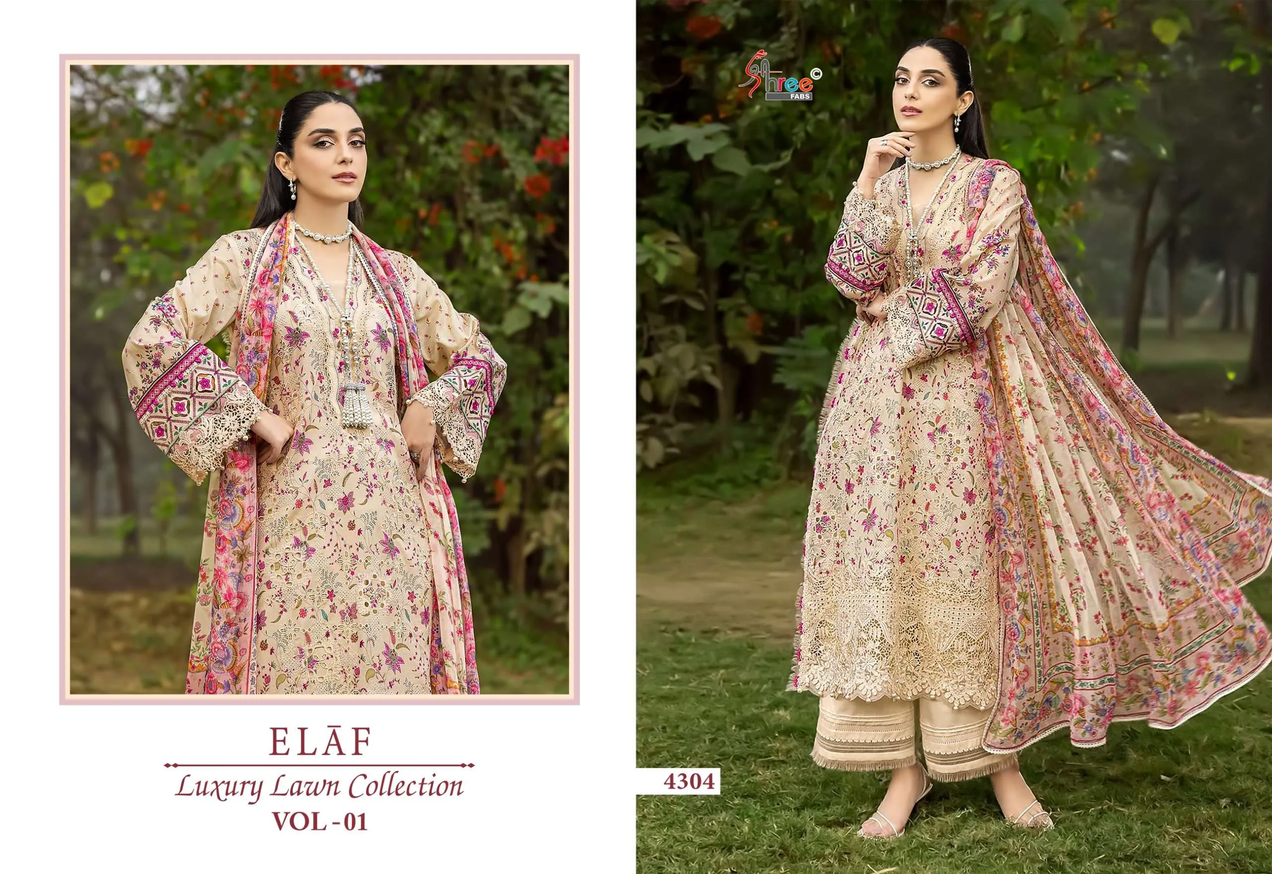 Shree Fab Elaf Luxury Lawn Collection Vol 1