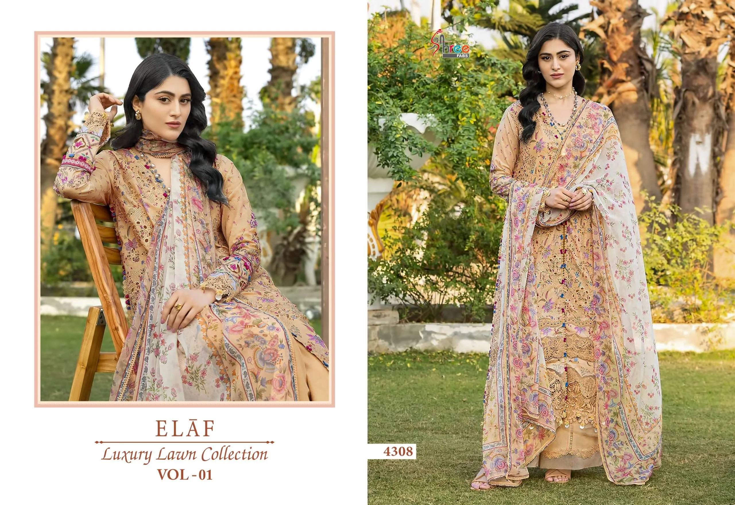 Shree Fab Elaf Luxury Lawn Collection Vol 1