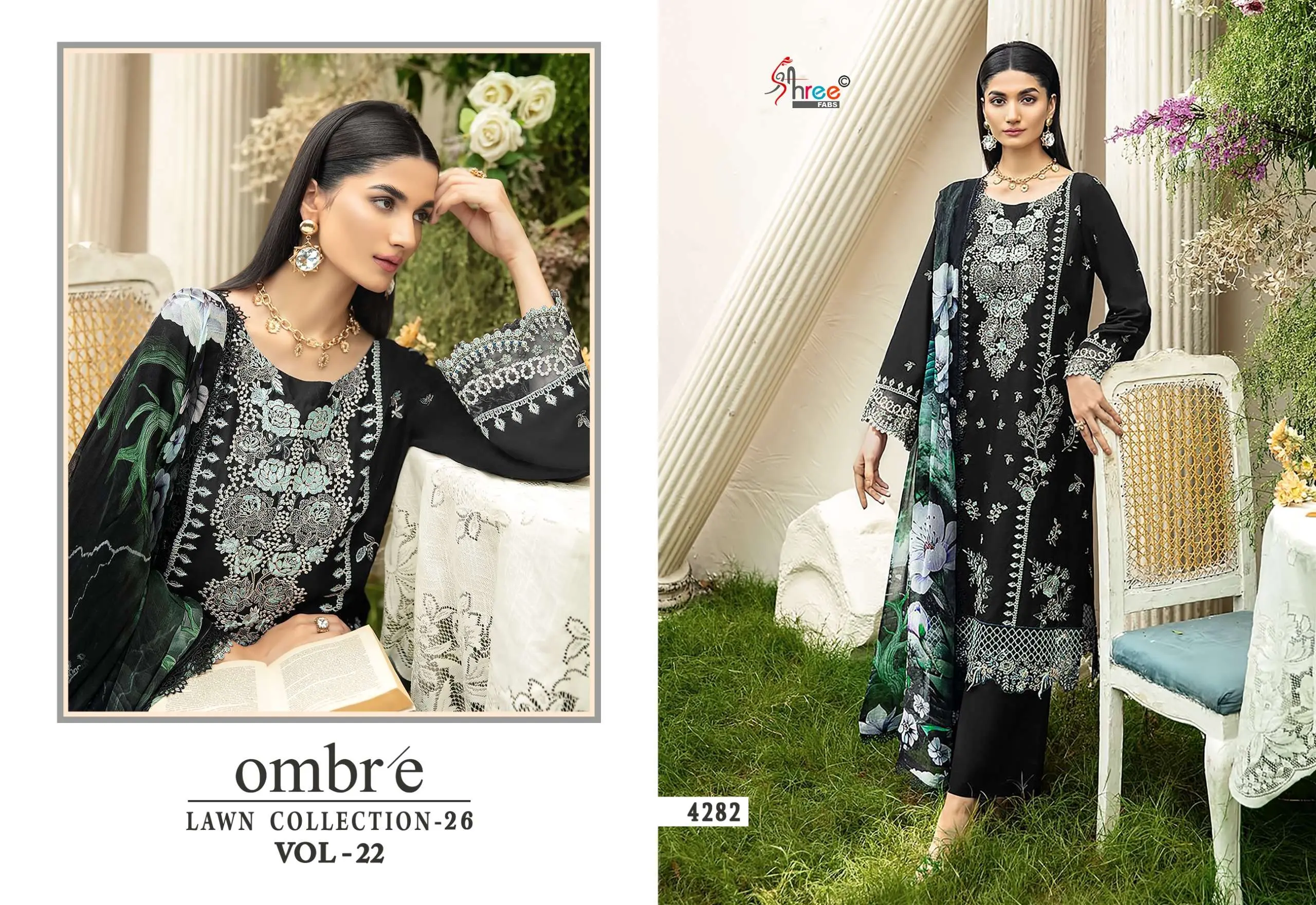 Shree Fab Ombre Lawn Collection 26 Vol 22