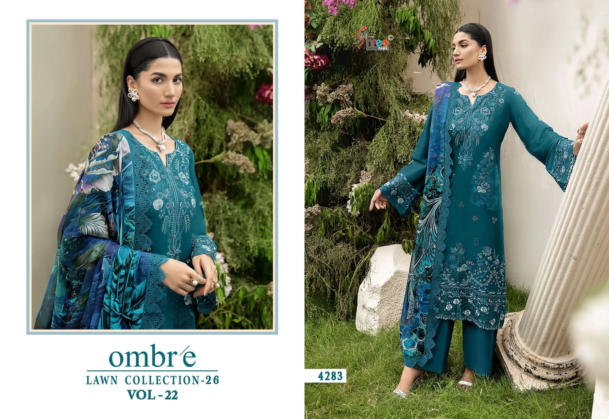 Shree Fab Ombre Lawn Collection 26 Vol 22