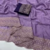 Star Georgette Scalop Ah Embroidery Work Saree Collection
