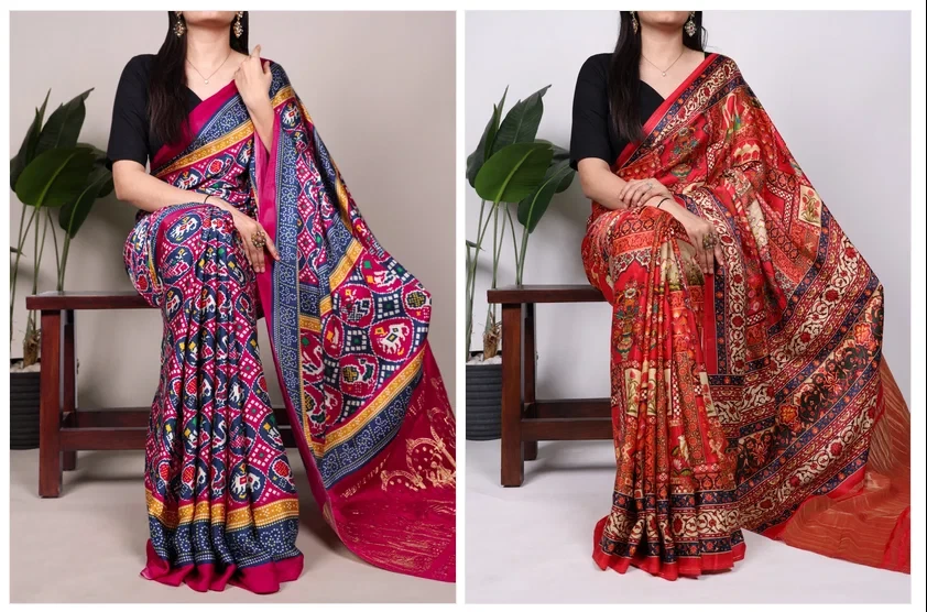 Taraa L 7801 Gaji Silk Patola Printed Saree Collection