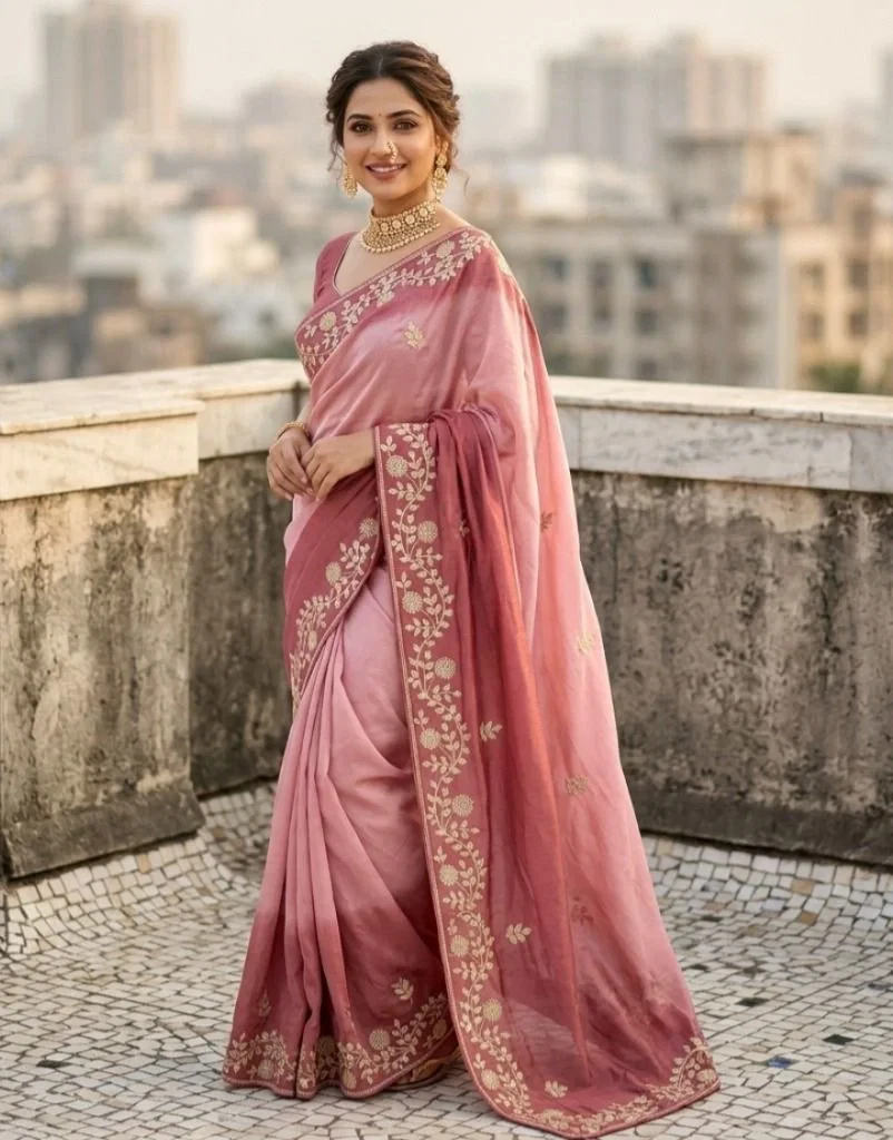 Vt 843 T Padding Chinon Silk Zari Thread Party Wear Saree Collection