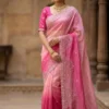Vt 846 T Gold Crush Padding Beautiful Saree Collection